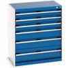 Cubio Drawer Cabinet, 6 Drawers, Blue/Light Grey, 900 x 800 x 525mm thumbnail-0