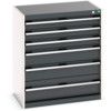 Cubio Drawer Cabinet, 6 Drawers, Anthracite Grey/Light Grey, 900 x 800 x 525mm thumbnail-0