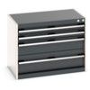 Cubio Drawer Cabinet, 4 Drawers, Anthracite Grey/Light Grey, 600 x 800 x 525mm thumbnail-0