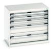 Cubio Drawer Cabinet, 5 Drawers, Light Grey, 700 x 800 x 525mm thumbnail-0