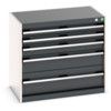 Cubio Drawer Cabinet, 5 Drawers, Anthracite Grey/Light Grey, 700 x 800 x 525mm thumbnail-0