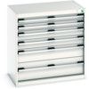 Cubio Drawer Cabinet, 6 Drawers, Light Grey, 800 x 800 x 525mm thumbnail-0