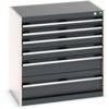 Cubio Drawer Cabinet, 6 Drawers, Anthracite Grey/Light Grey, 800 x 800 x 525mm thumbnail-0