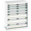 Cubio Drawer Cabinet, 7 Drawers, Light Grey, 1000 x 800 x 525mm thumbnail-0