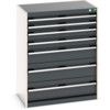 Cubio Drawer Cabinet, 7 Drawers, Anthracite Grey/Light Grey, 1000 x 800 x 525mm thumbnail-0