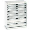 Cubio Drawer Cabinet, 8 Drawers, Light Grey, 1000 x 800 x 525mm thumbnail-0