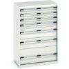 Cubio Drawer Cabinet, 7 Drawers, Light Grey, 1200 x 800 x 525mm thumbnail-0