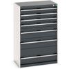 Cubio Drawer Cabinet, 7 Drawers, Anthracite Grey/Light Grey, 1200 x 800 x 525mm thumbnail-0