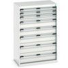 Cubio Drawer Cabinet, 8 Drawers, Light Grey, 1200 x 800 x 525mm thumbnail-0