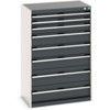 Cubio Drawer Cabinet, 8 Drawers, Anthracite Grey/Light Grey, 1200 x 800 x 525mm thumbnail-0