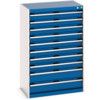 Cubio Drawer Cabinet, 10 Drawers, Blue/Light Grey, 1200 x 800 x 525mm thumbnail-0