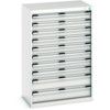 Cubio Drawer Cabinet, 10 Drawers, Light Grey, 1200 x 800 x 525mm thumbnail-0