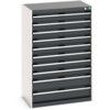 Cubio Drawer Cabinet, 10 Drawers, Anthracite Grey/Light Grey, 1200 x 800 x 525mm thumbnail-0