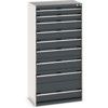 Cubio Drawer Cabinet, 9 Drawers, Anthracite Grey/Light Grey, 1600 x 800 x 525mm thumbnail-0