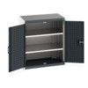 Cubio Storage Cabinet, 2 Perfo Doors, Anthracite Grey, 900 x 800 x 525mm thumbnail-0