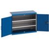 Cubio Storage Cabinet, 2 Perfo Doors, Blue, 800 x 1050 x 525mm thumbnail-0