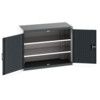 Cubio Storage Cabinet, 2 Perfo Doors, Anthracite Grey, 800 x 1050 x 525mm thumbnail-0