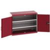 Cubio Storage Cabinet, 2 Perfo Doors, Red, 800 x 1050 x 525mm thumbnail-0