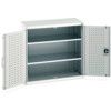 Cubio Storage Cabinet, 2 Perfo Doors, Light Grey, 1000 x 1050 x 525mm thumbnail-0