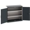 Cubio Storage Cabinet, 2 Perfo Doors, Anthracite Grey, 1000 x 1050 x 525mm thumbnail-0