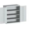 Cubio Storage Cabinet, 2 Perfo Doors, Light Grey, 1200 x 1050 x 525mm thumbnail-0