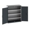 Cubio Storage Cabinet, 2 Perfo Doors, Anthracite Grey, 1200 x 1050 x 525mm thumbnail-0