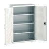 Cubio Storage Cabinet, 2 Perfo Doors, Light Grey, 1600 x 1050 x 525mm thumbnail-0