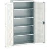 Cubio Storage Cabinet, 2 Perfo Doors, Light Grey, 2000 x 1050 x 525mm thumbnail-0