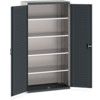 Cubio Storage Cabinet, 2 Perfo Doors, Anthracite Grey, 2000 x 1050 x 525mm thumbnail-0