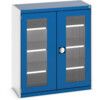 Cubio Storage Cabinet, 2 Clearview Doors, Blue, 1200 x 1050 x 525mm thumbnail-0