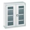 Cubio Storage Cabinet, 2 Clearview Doors, Light Grey, 1200 x 1050 x 525mm thumbnail-0