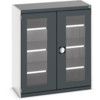 Cubio Storage Cabinet, 2 Clearview Doors, Anthracite Grey, 1200 x 1050 x 525mm thumbnail-0