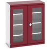 Cubio Storage Cabinet, 2 Clearview Doors, Red, 1200 x 1050 x 525mm thumbnail-0