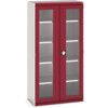 Cubio Storage Cabinet, 2 Clearview Doors, Red, 2000 x 1050 x 525mm thumbnail-0