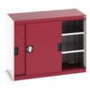 Cubio Storage Cabinet, Single Sliding Door, Red, 800 x 1050 x 525mm thumbnail-0