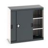 Cubio Storage Cabinet, Single Sliding Door, Anthracite Grey, 1000 x 1050 x 525mm thumbnail-0