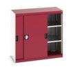 Cubio Storage Cabinet, Single Sliding Door, Red, 1000 x 1050 x 525mm thumbnail-0