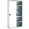 Cubio Storage Cabinet, Single Sliding Door, Light Grey, 2000 x 1050 x 525mm thumbnail-0