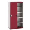 Cubio Storage Cabinet, Single Sliding Door, Red, 2000 x 1050 x 525mm thumbnail-0