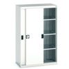 Cubio Storage Cabinet, 2 Sliding Doors, Light Grey, 1600 x 1050 x 525mm thumbnail-0