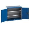 Cubio Storage Cabinet, 2 Perfo Doors, Blue, 900 x 1050 x 525mm thumbnail-0