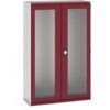 CUBIO SMLF-13520 CUPBOARD HOUSING WITH WINDOW DOOR-LIGHT GREY/RED thumbnail-0