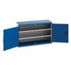 Cubio Storage Cabinet, 2 Perfo Doors, Blue, 800 x 1300 x 525mm thumbnail-0