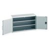 Cubio Storage Cabinet, 2 Perfo Doors, Light Grey, 800 x 1300 x 525mm thumbnail-0