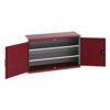 Cubio Storage Cabinet, 2 Perfo Doors, Red, 800 x 1300 x 525mm thumbnail-0