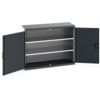 Cubio Storage Cabinet, 2 Perfo Doors, Anthracite Grey, 1000 x 1300 x 525mm thumbnail-0