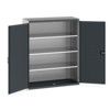 Cubio Storage Cabinet, 2 Perfo Doors, Anthracite Grey, 1600 x 1300 x 525mm thumbnail-0