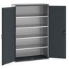 Cubio Storage Cabinet, 2 Perfo Doors, Anthracite Grey, 2000 x 1300 x 525mm thumbnail-0