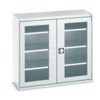 Cubio Storage Cabinet, 2 Clearview Doors, Light Grey, 1200 x 1300 x 525mm thumbnail-0