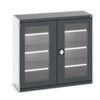 Cubio Storage Cabinet, 2 Clearview Doors, Anthracite Grey, 1200 x 1300 x 525mm thumbnail-0